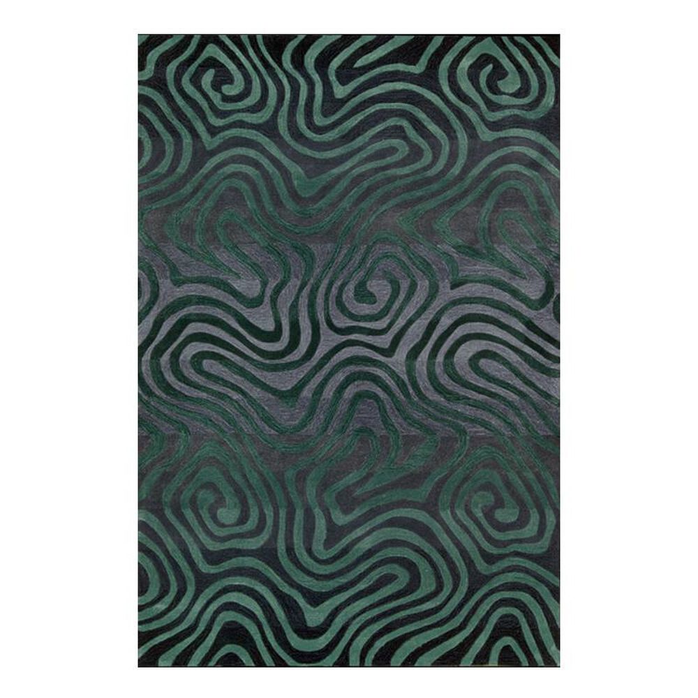 Nourison Contour CON24 3'6" x 5'6" Smoke Teal Area Rug, , large