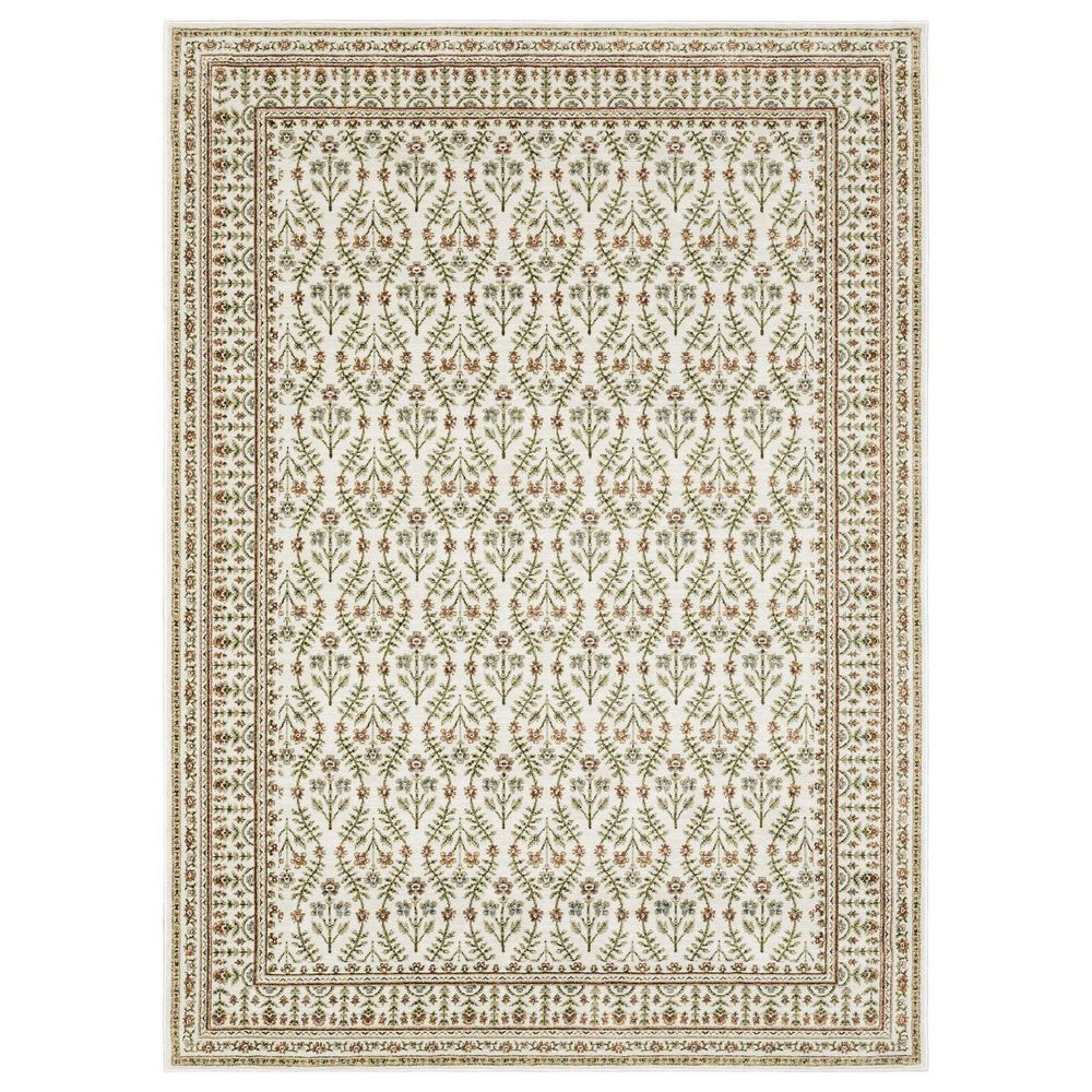 Oriental Weavers Andorra Ivory and Red 3"3" x 5"2" Area Rug, , large