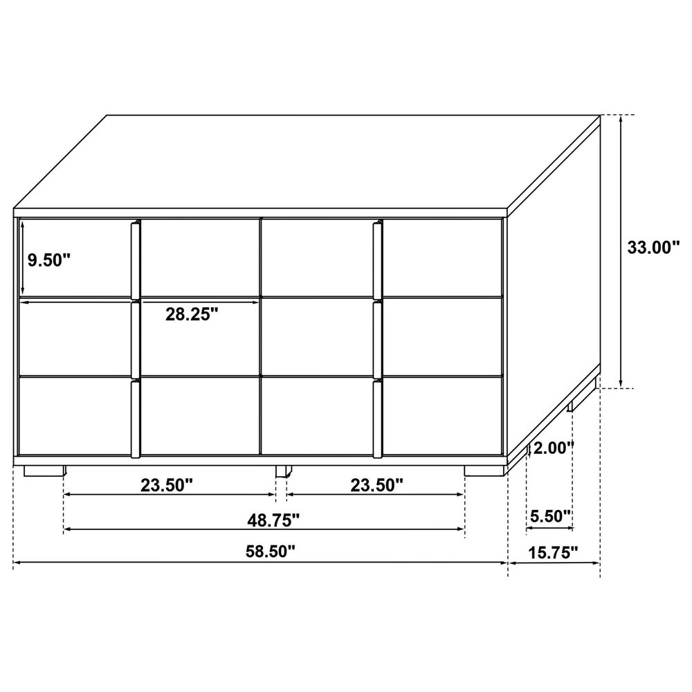 Pacific Landing Dresser and Mirror in White, , large