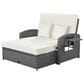 HOMLUX Wicker Rattan Double Chaise Lounge in White, , large