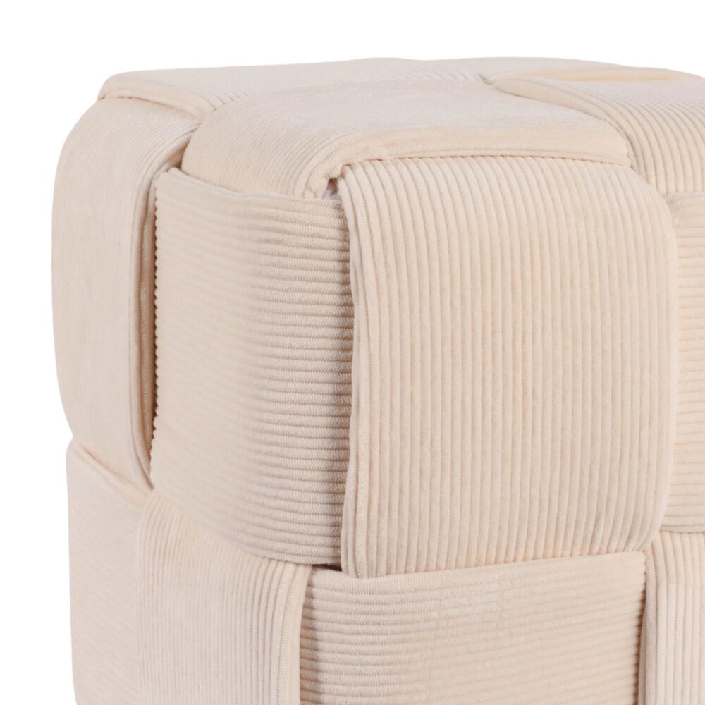 Sagebrook Home Coreybeach Ottoman in Ivory, , large
