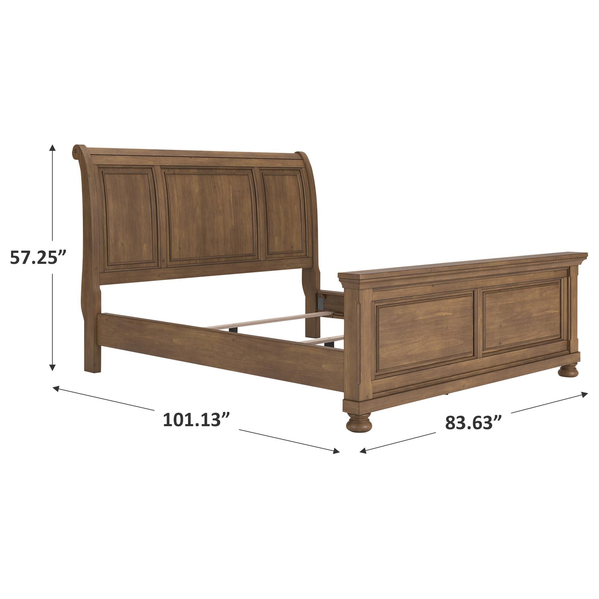 Ashley Feddinger California King Sleigh Bed in Chestnut Brown