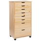Linon Home Decor Cary 8-Drawer Rolling Cart in Natural, , large