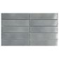 Emser Kaizen Gray 2" x 8" Rectangle on 9" x 15" Satin Porcelain Mosaic Sheet, , large