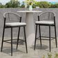 Hearth and Haven 30" Outdoor Barstool with Teak Frame in Light Gray (Set of 2), , large