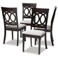 Baxton Studio Lucie Side Chair with Grey Cushion in Espresso Brown (Set of 4), , large