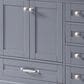 Lexora Home Dukes 84" Double Bathroom Vanity in Dark grey with 2 cm White Quartz Top and Rectangular Sinks, , large
