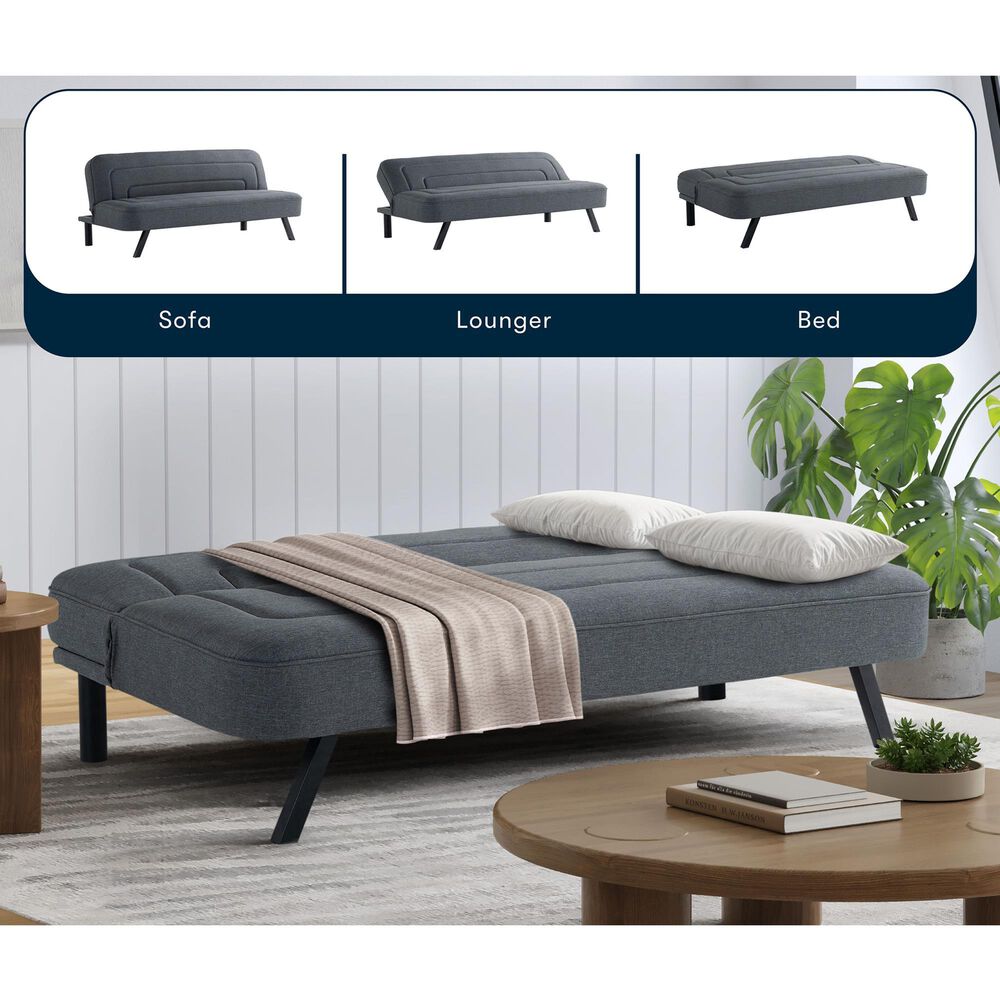 Lifestyle Solutions Frankie Convertible Sofa in Charcoal, , large