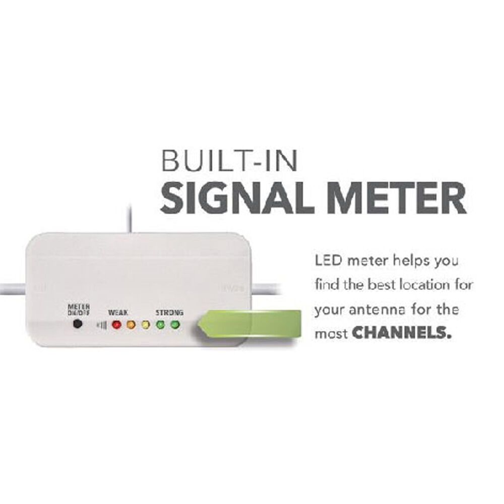 RCA Ultra Thin Multi-Directional Amplified Indoor Antenna with Signal Meter, , large