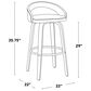 LumiSource Grotto 30" Swivel Barstool with White Faux Leather Upholstery in Light Grey and Black (Set of 2), , large