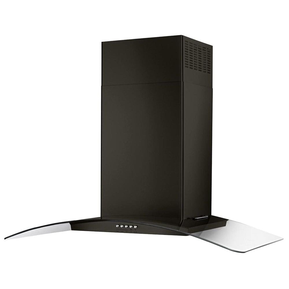 Whirlpool 30&quot; Concave Glass Wall Mount Range Hood in Black Stainless, , large
