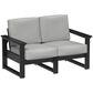 Amish Orchard Lanai Patio Deep Seating Loveseat with Black Poly Frame in Spectrum Dove, , large