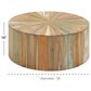 Maple and Jade Handmade Pinwheel Drum Coffee Table in Light Brown, , large