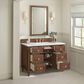 James Martin Vanities Lorelai 48" Single Vanity in Mid-Century Walnut with Single Hole and 3 CM White Zeus Quartz Top & Backsplash, , large