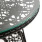 Furniture of America Serene 1-Shelf Glass Top Round Patio Coffee Table in Black, , large