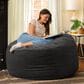 Jaxx Saxx 4" Large Round Bean Bag Chair in Black, , large