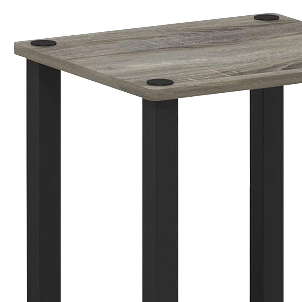 HOMLUX 2-Tier Small End Table in French Oak Grey and Black (Set of 2), , large