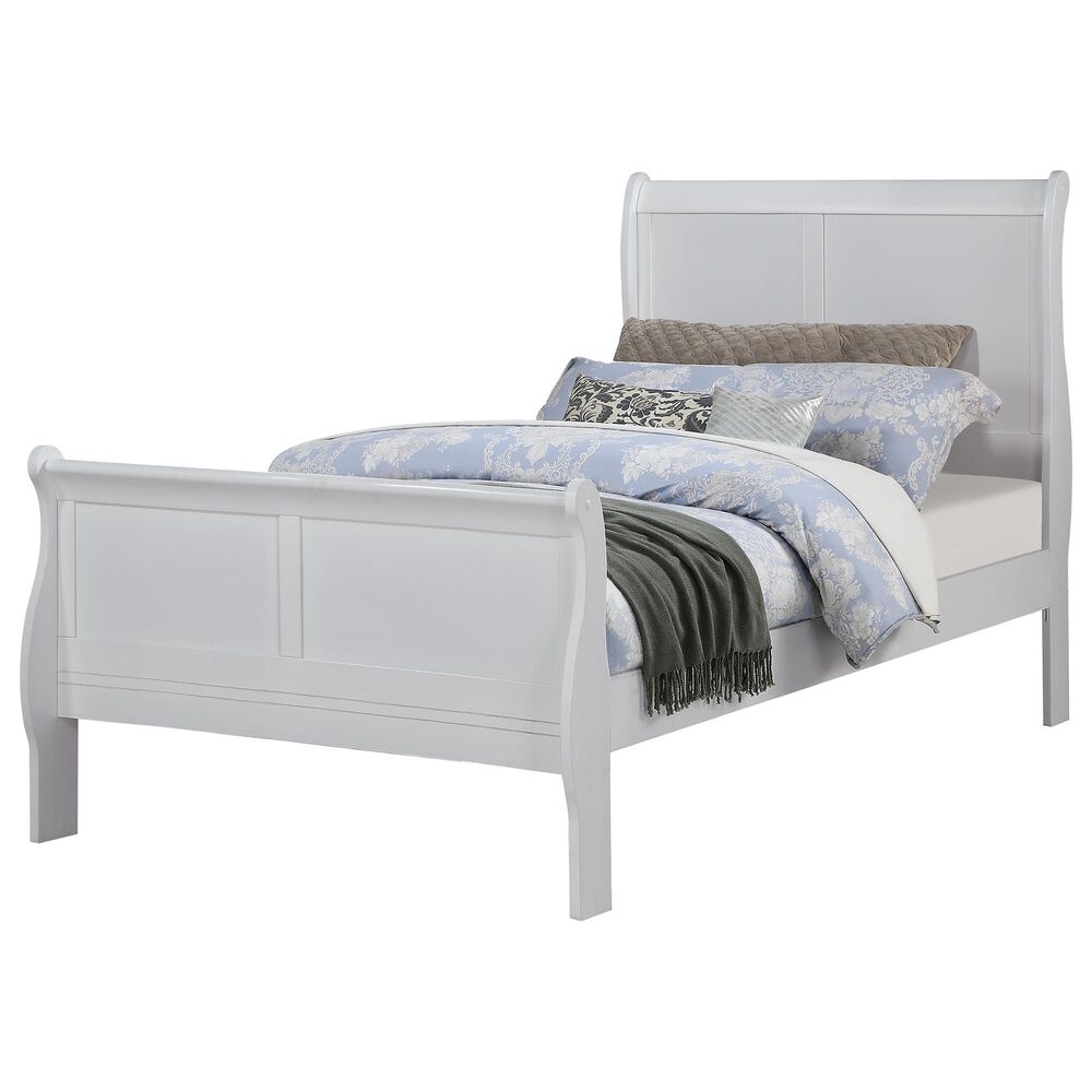 Crown Mark Louis Philip Twin Sleigh Panel Bed in Greige, , large