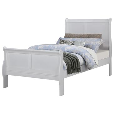 Crown Mark Louis Philip Twin Sleigh Panel Bed in Greige, , large