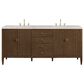 James Martin Vanities Myrrin 72" Double Vanity in Mid-Century Walnut with 3 cm Eternal Jasmine Pearl Quartz Top, , large