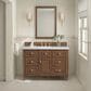 James Martin Vanities Lorelai 48" Single Vanity in Mid-Century Walnut with 3 cm Arctic Fall Solid Surface Top, , large