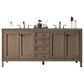 James Martin Vanities Chicago 72" Double Bathroom Vanity in Whitewashed Walnut with 3 cm Charcoal Soapstone Quartz Top and Rectangular Sinks, , large