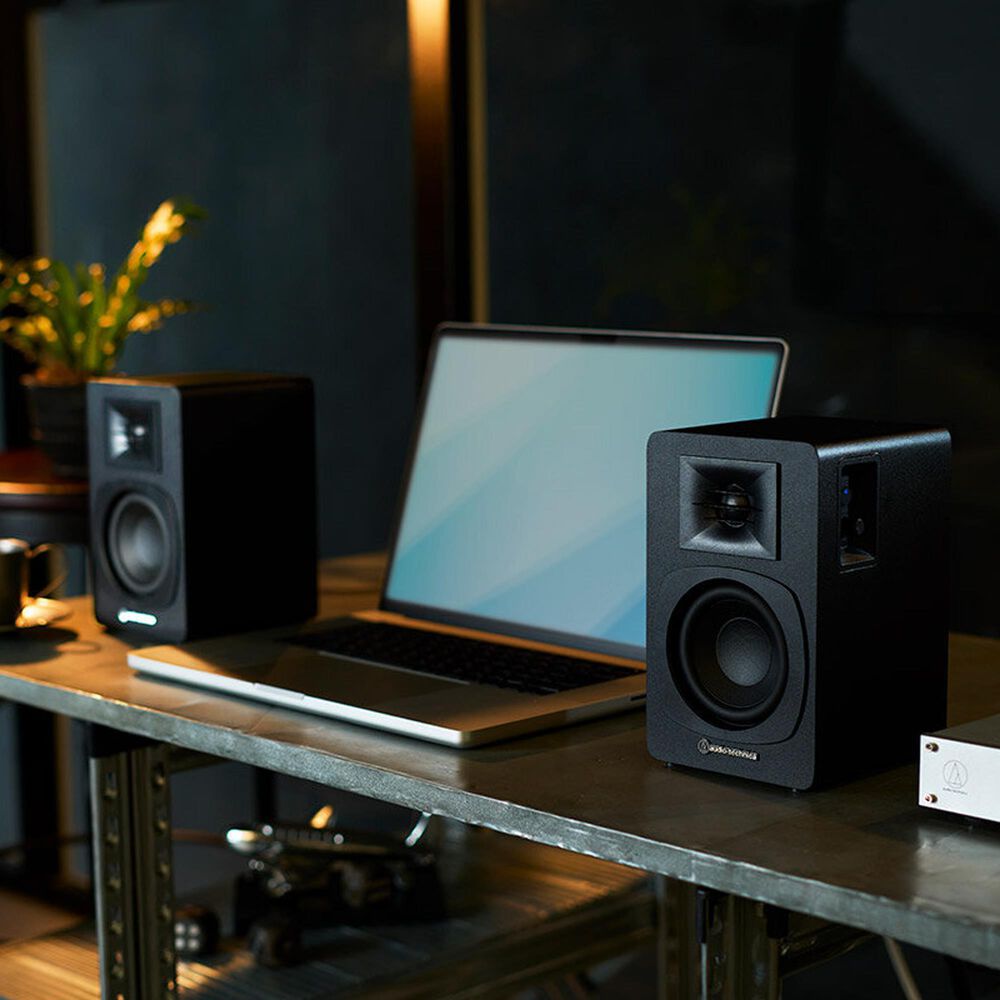 Audio-Technica Powered Bookshelf Speakers in Black, , large