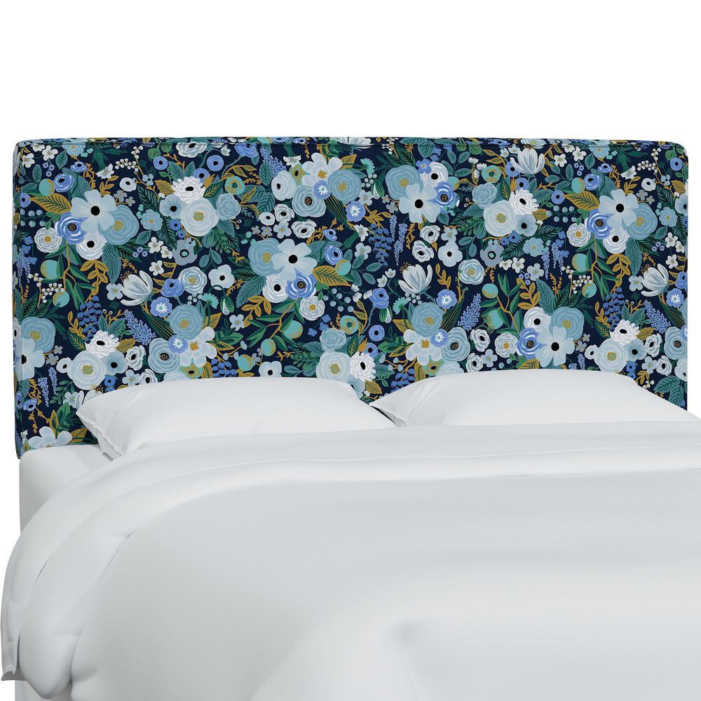 Rifle Paper Co Crafted by Cloth & Company Elly Queen Headboard in Garden Party Blue, , large