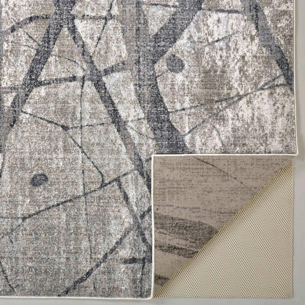 Feizy Kano 5&#39;3&quot; x 7&#39;6&quot; Charcoal and Gray Area Rug, , large