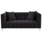 Tov Furniture Bea Stationary Loveseat in Black Velvet, , large