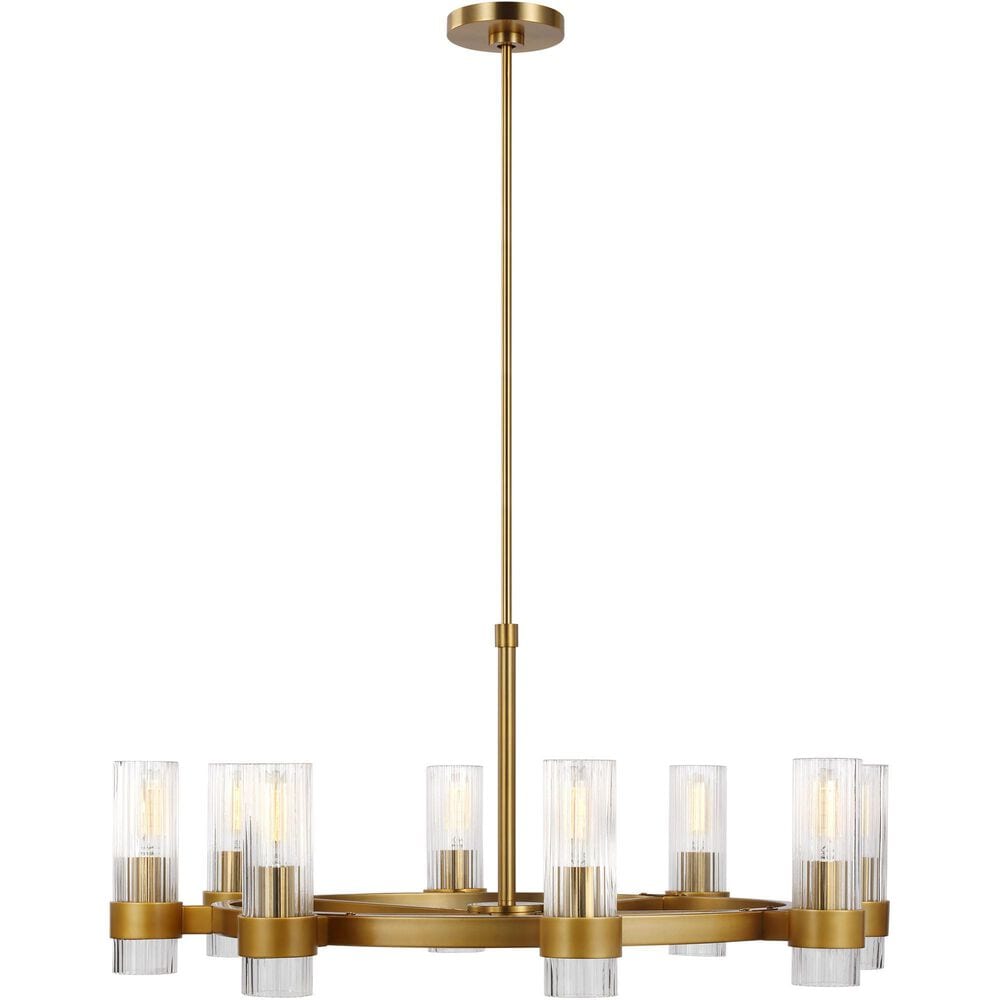 Visual Comfort &amp; Co. Geneva Medium Chandelier in Burnished Brass, , large