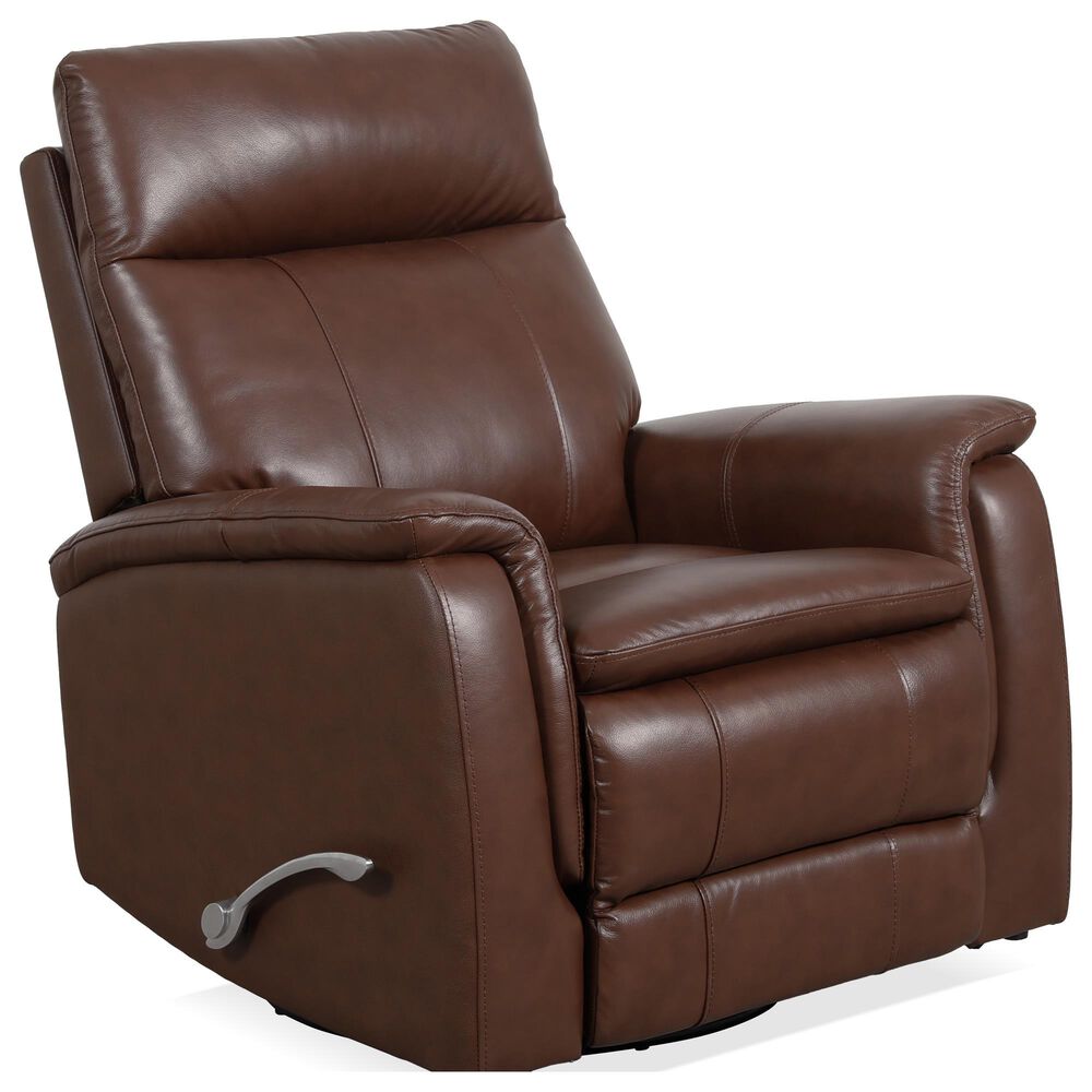 Oxford Furniture Leather Swivel Glider Recliner in Madrid Pecan, , large