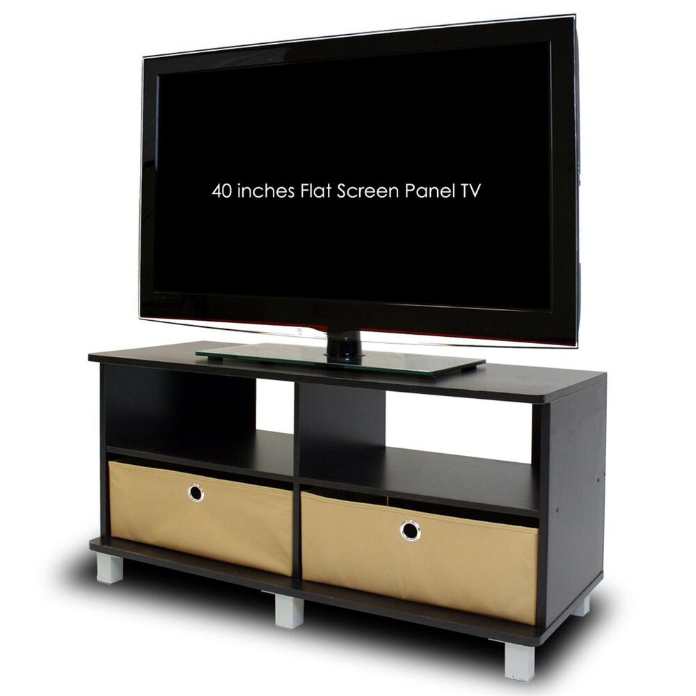 HOMLUX 37.8" Entertainment Center TV Stand with Bin Drawers in Espresso, , large