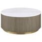 Pacific Landing Jason Round Coffee Table in White and Greige, , large