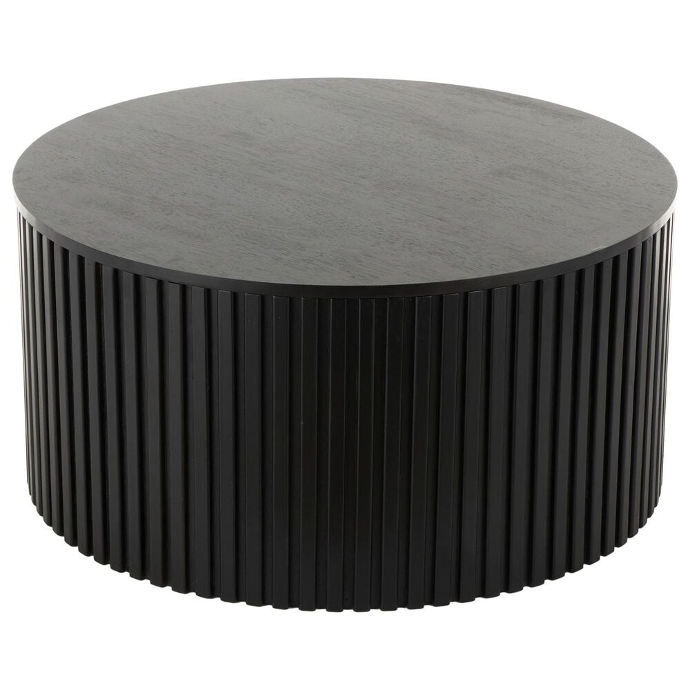 Maple and Jade Ribbed Coffee Table with Slatted Base in Black, , large