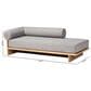 Baxton Studio Bertille Left-Arm Chaise Lounge with Oak Base in Grey, , large