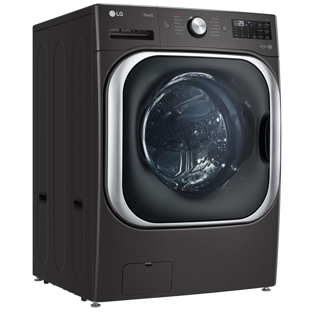 LG 5.2 Cu. Ft. Front Load Washer with Steam and TurboWash in Black Steel, , large