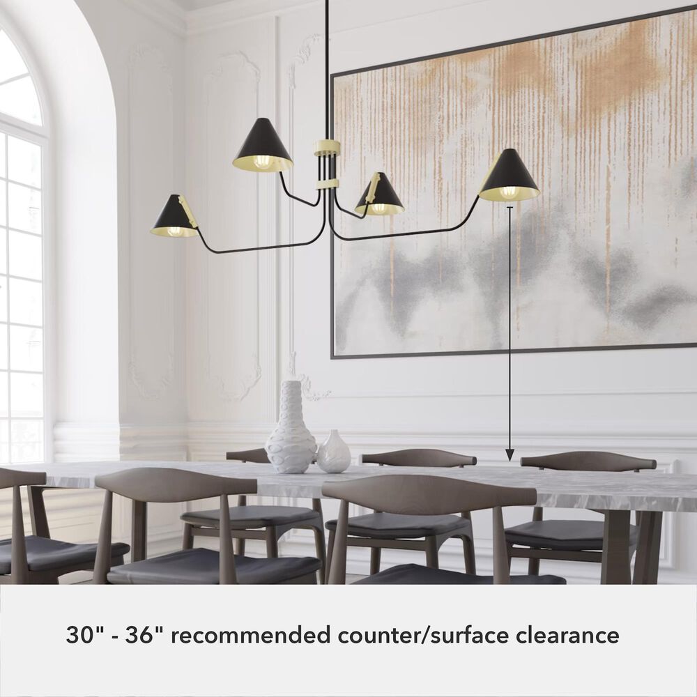 Hunter Grove Isle 4-Light Chandelier in Matte Black, , large