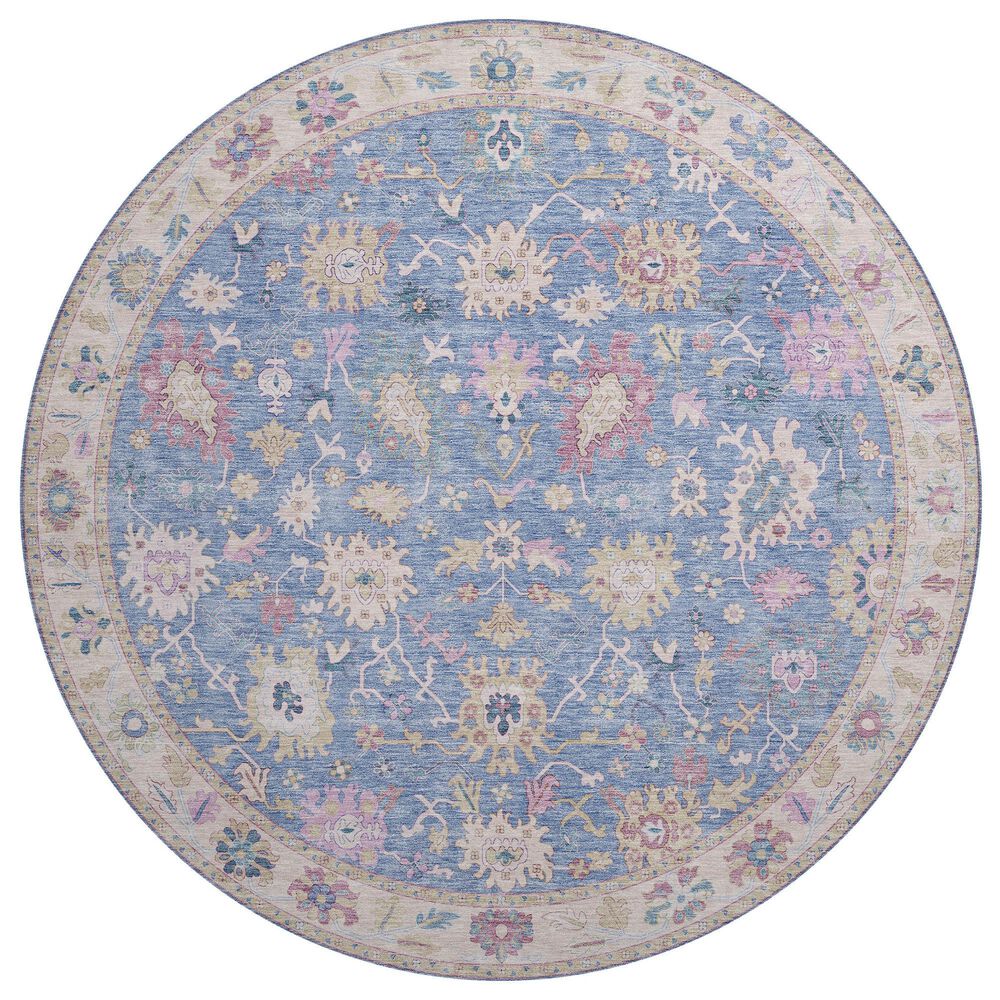 Dalyn Rug Company Hatay 8" Round Blue Area Rug, , large