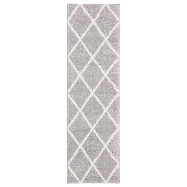 Safavieh Parma Shag PMA515G 2"3" x 9" Grey and Cream Runner, , large