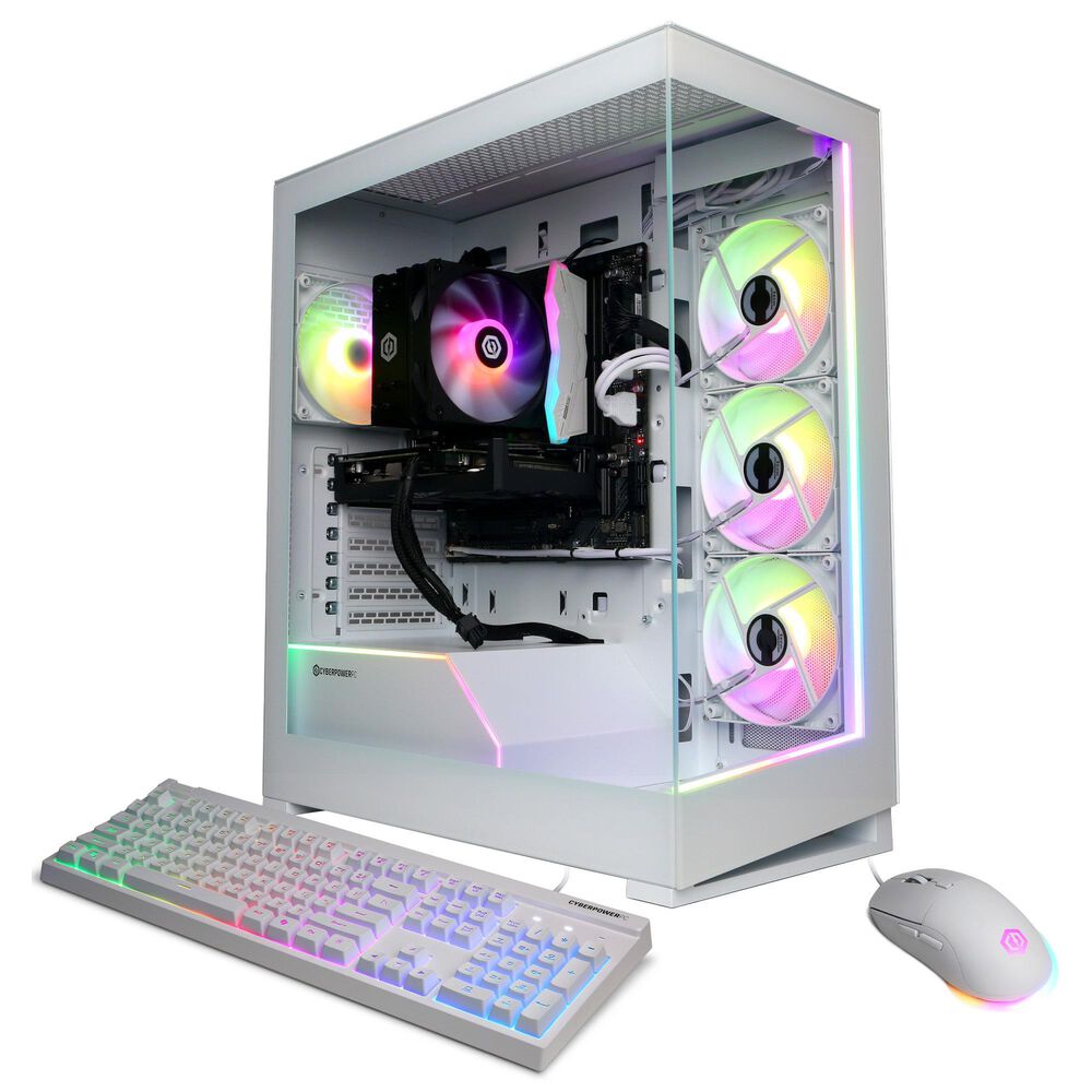 CyberPowerPC Gamer Xtreme Gaming Desktop | Intel Core Ultra 5 225F - 16GB RAM - NVIDIA GeForce RTX 5060 Graphics - 2TB SSD in White, , large
