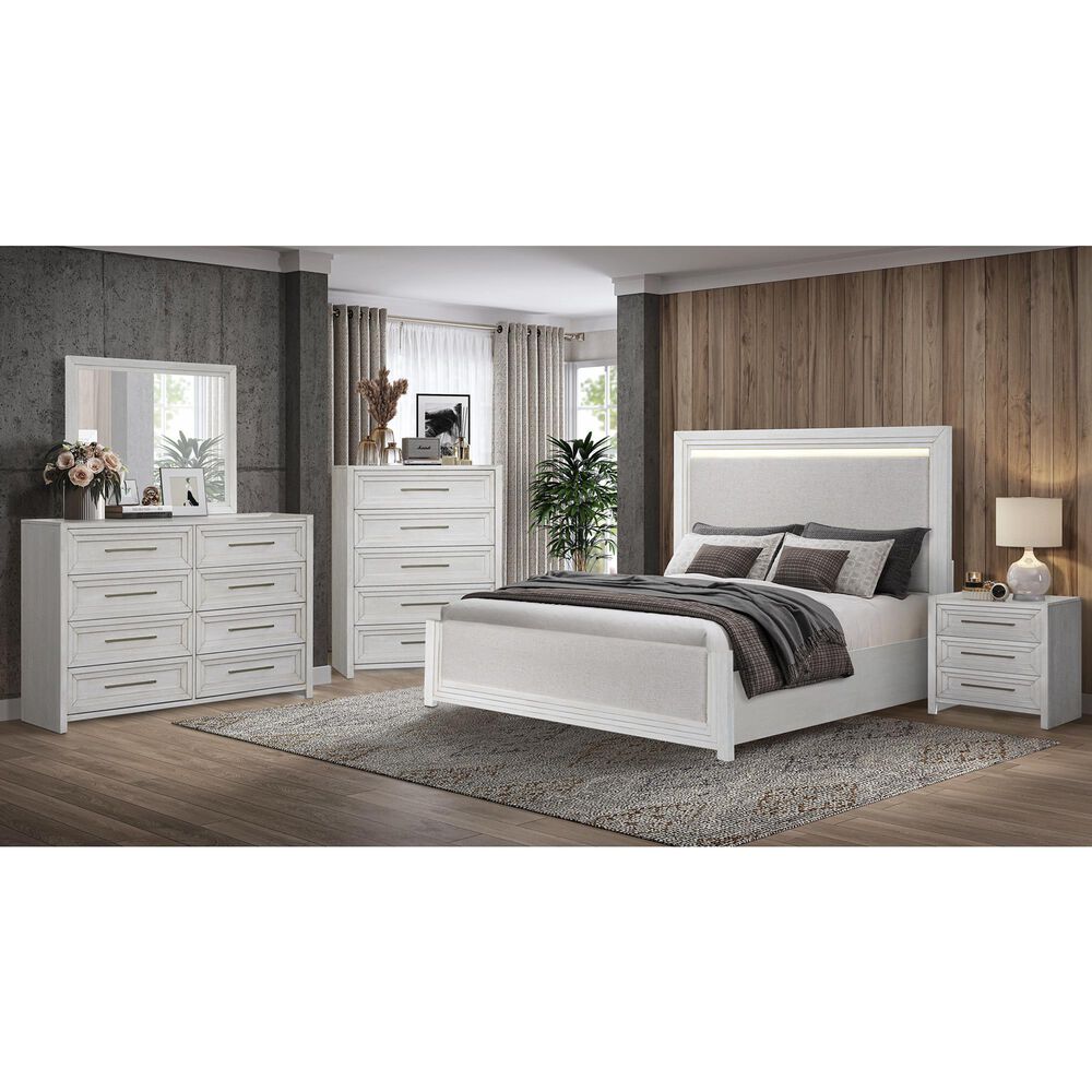 Sasha Lee 8-Drawer Dresser and Mirror in Brushed White, , large