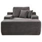 HOMLUX Oversized Corduroy Chaise Lounge in Gray, , large