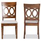 Baxton Studio Lucie Side Chair with Grey Cushion in Walnut Brown (Set of 2), , large