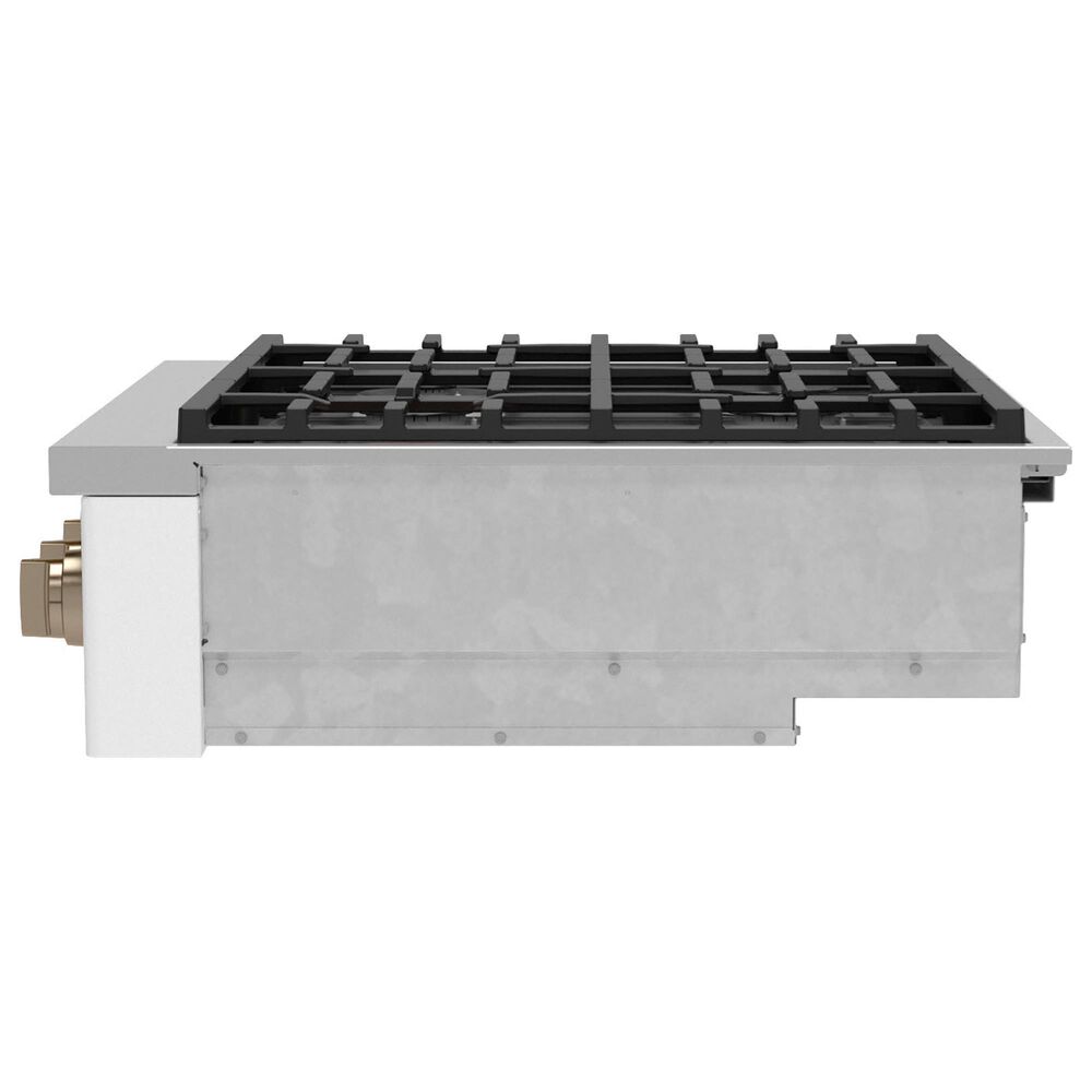 Cafe 36&quot; Natural Gas Rangetop with 6-Burner in Matte White and Brushed Bronze, , large