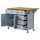 HOMLUX 52"" Kitchen Island with Drop Leaf in Blue Grey, , large