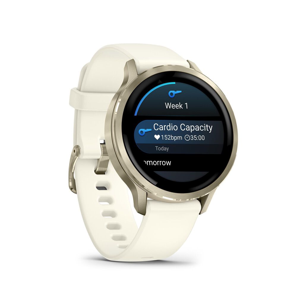 Garmin Venu 4  41 mm Lunar Gold with Bone Silicone Band, , large