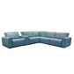 Elran Furniture Nya 6-Piece Power Reclining L-Shaped Sectional with Power Headrest in Blue, , large