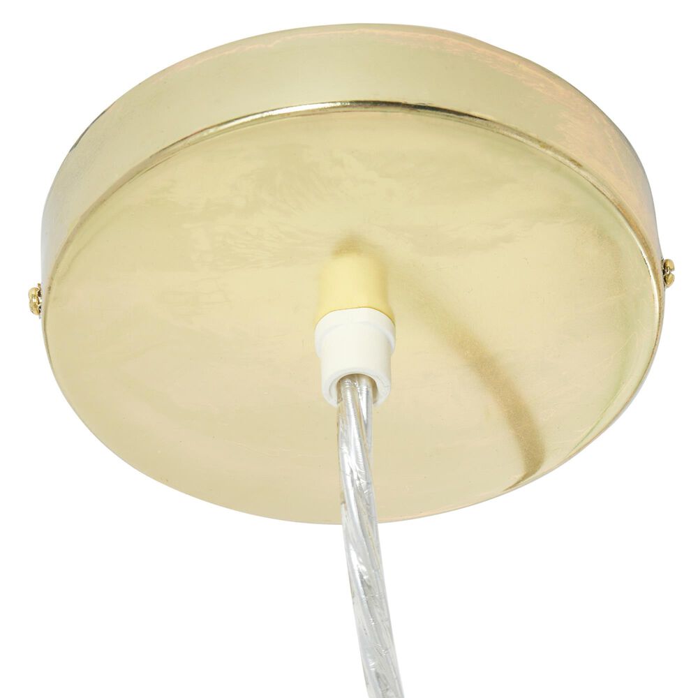 Creative Coop Simone 12" Pendant with Pearly White Shade in Antique Gold, , large