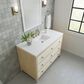 James Martin Vanities Celeste 48" Single Vanity in Sun-washed Oak with Embossed Shagreen and with 3 cm White Zeus Quartz Top, , large